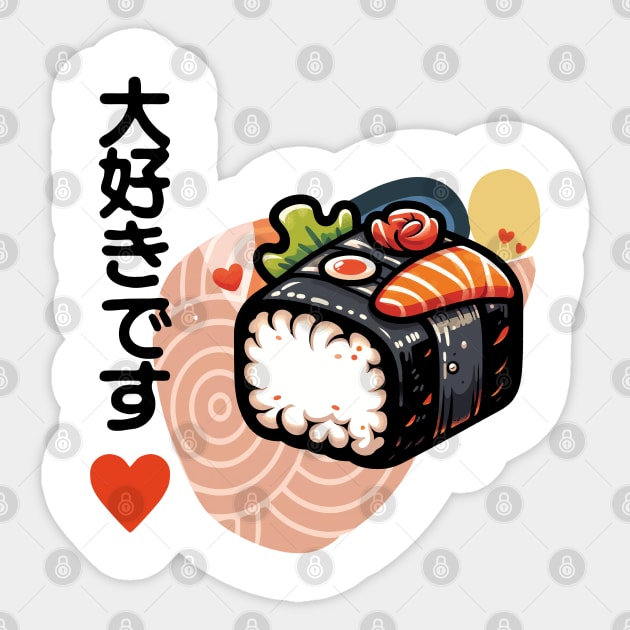 I Love Sushi Sticker by Cutetopia